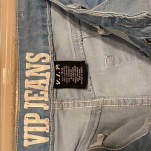 Light blue distressed ripped jeans VIP JEANS